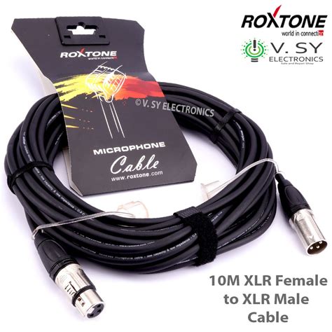 Roxtone Premium M Pin Xlr Male Plug To Xlr Female Plug Audio Mic