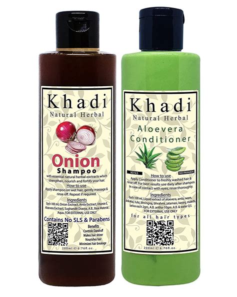 Buy Khadi Natural Herbal Onion Shampoo And Conditioner Combo For Hair