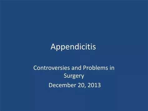 Ppt Appendicitis Powerpoint Presentation Free Download Id 3066349