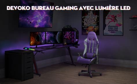 Devoko Bureau Gaming LED 12060cm Bureau Gamer LED Bureau