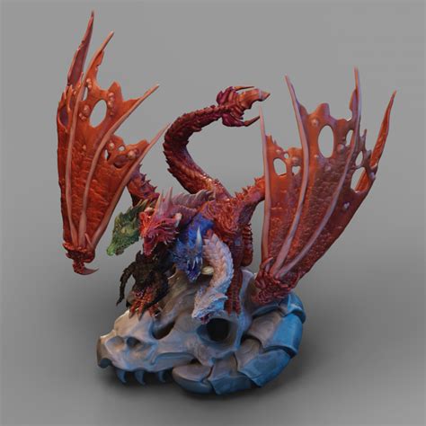 3d Printable Tiamat The Mother Of Evil Dragons By 2moronic Miniatures