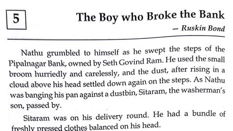 The Boy Who Broke The Bank Story Explanation In Hindi By Ruskin Bond Of