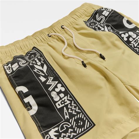 Dirik Solid Big Artwork Swim Shorts Green G Star Raw Za