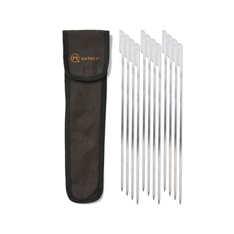 Flat Grill Skewers Paddle Skewers 12pcs With Case