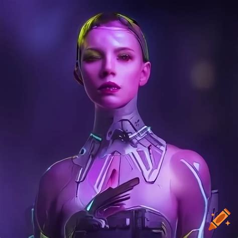 Character Design Of A Woman In Futuristic Clothing Highlighting Her Elegant Curves On Craiyon