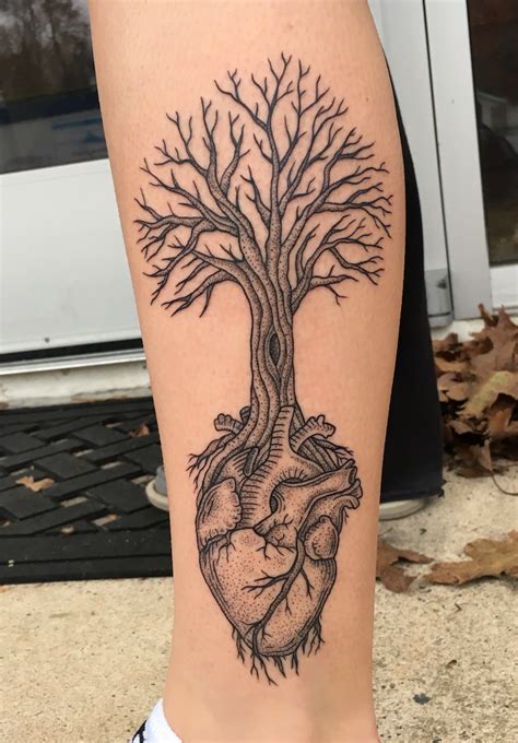 Dotwork Heart Tree By Kelly Killagain At 777 Tattoos Manahawkin Nj