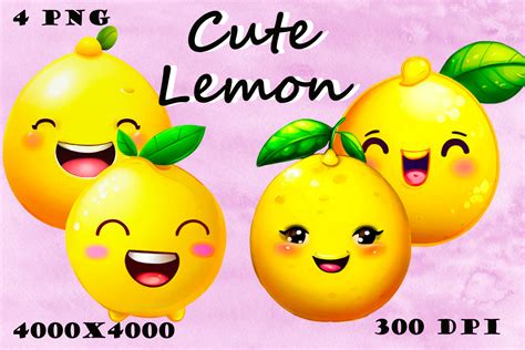 Cute Lemon Png Graphic By Ansart · Creative Fabrica