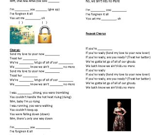 Song Worksheet: Send My Love by Adele