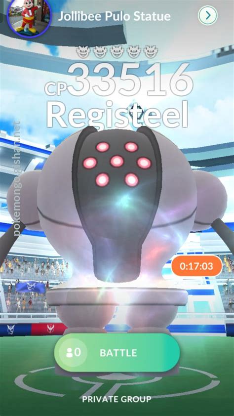 Registeel Raid Boss Pokemon Go