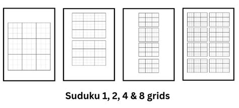 Blank Sudoku Sheets 1 2 4 And 8 Grids Etsy