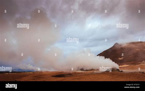 Fumarole field in Namafjall Iceland Stock Photo - Alamy