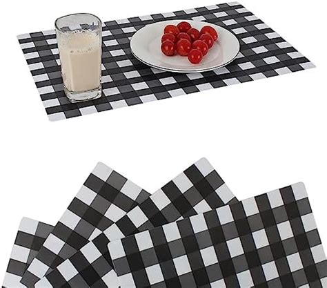 Amazon Aneco Buffalo Plaid Placemats Checkered Place Mats Double