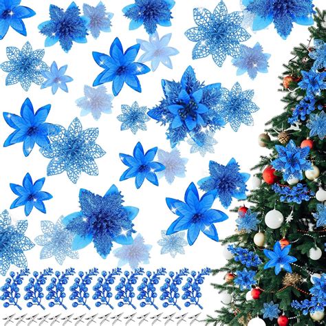 Amazon Zeyune 36 Pcs Christmas Poinsettia Artificial Flowers