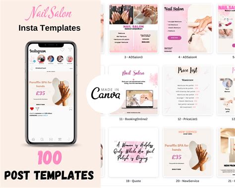 Nail Instagram Post Templates Nail Tech Social Media Templates Nail