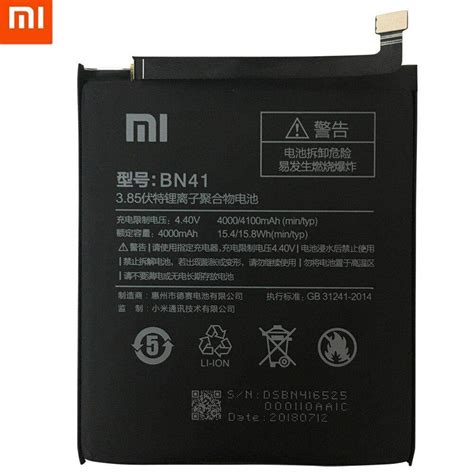 Original Real Mah Bn Battery For Xiaomi Redmi Note Mtk Helio