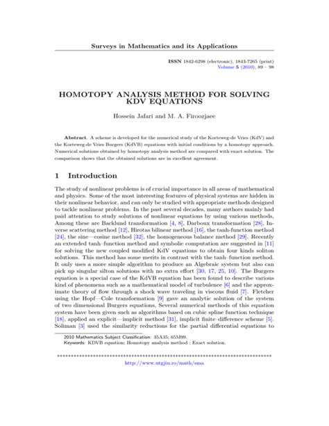 Homotopy Analysis Method For Solving Kdv Equations