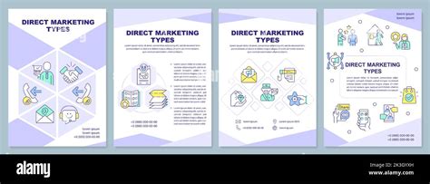 Direct Marketing Types Purple Brochure Template Stock Vector Image