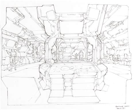 Ed Smith Two Original Concept Artworks For The Videogame Halo