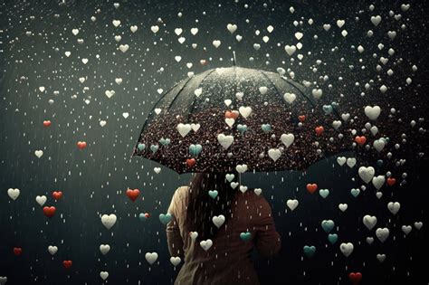 Raining Hearts Love Concept Stock Illustration Illustration Of