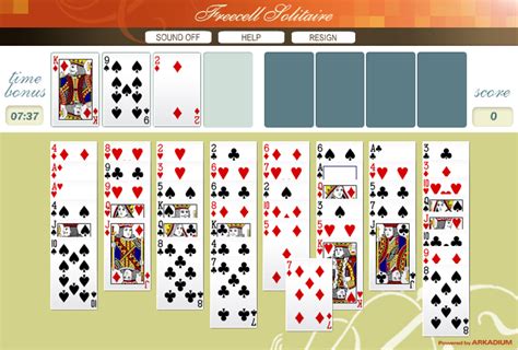 Freecell Solitaire (Arkadium) - Play Online on Flash Museum 🕹️