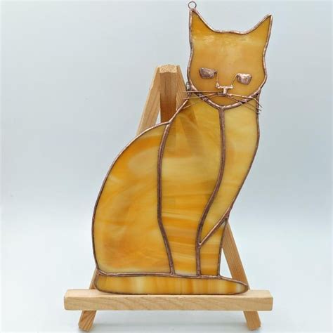 Stained Glass Cat Suncatcher For Window Cat Memorial T Cat Wall Art Decorations Cat Home