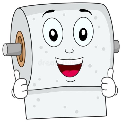 Funny Toilet Paper Smiling Character Stock Vector Illustration Of