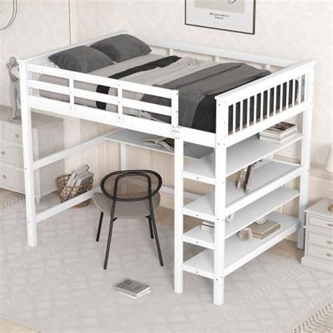 Merax Lit Mezzanine Enfant X Avec Rangements Et Bureau Sous Lit