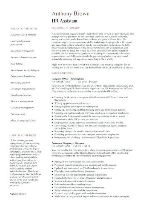 Sample Hr Resumes Hr Assistant Template Job Description Sample Candidates Human Resources