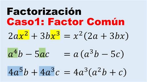 PASOS PARA FACTORIZAR POR FACTOR COMÚN