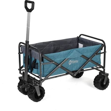 Chariot De Transport Pliable Avec Freins Sekey Bleu Clair Pneus Pu