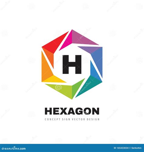 Hexagon Colorful Logo Template Design H Letter Concept Logo Sign