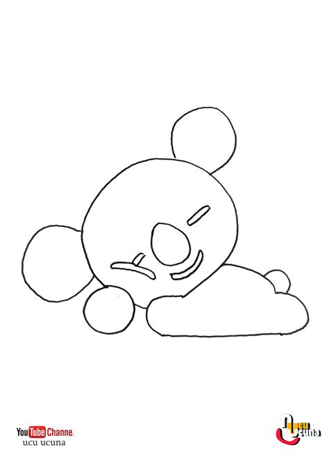 Coloring Page Bt21 Koya 1 Cute Easy Drawings Easy Coloring Pages ...