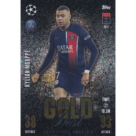 Buy Cards Kylian Mbapp Paris Saint Gold Dust Exclusive Edition Topps