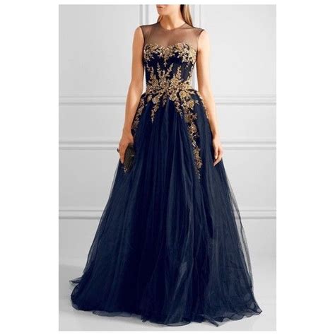 Reem Acra Embellished Tulle Gown Liked On Polyvore Featuring Dresses