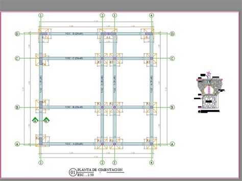 Planta De Cimentacion Dwg Image To U