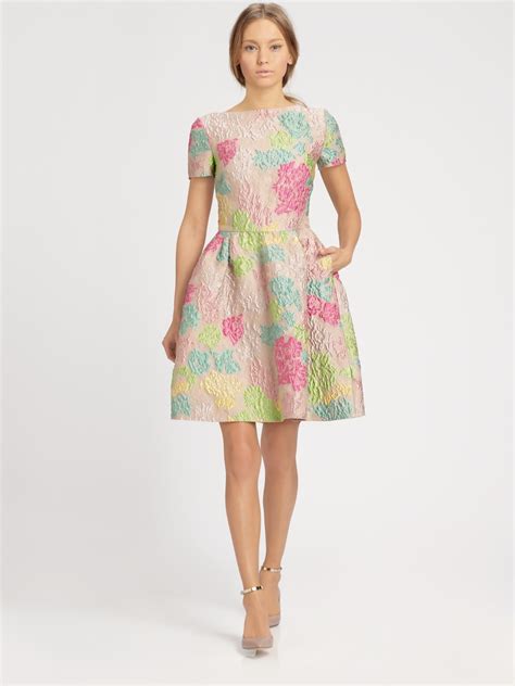 Valentino Jacquard Dress In Multicolor Lyst