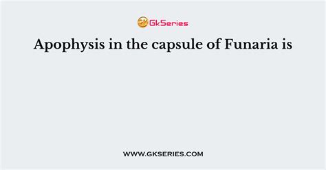 Apophysis in the capsule of Funaria is