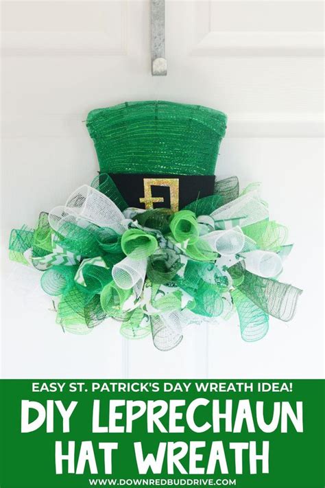 DIY Leprechaun Hat Mesh Wreath Diy St Patricks Day Wreath Leprechaun