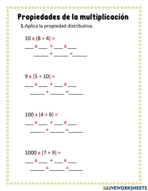 Propiedad Distributiva Exercise For QUINTO Propiedad Distributiva