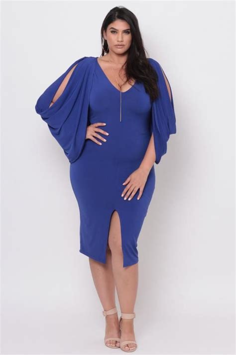 Plus Size Cold Shoulder Grecian Dress Royal Blue Curvy Sense Plus