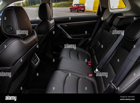 Modern Suv Car Inside Leather Black Back Passenger Seats In Modern