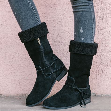 Venta Botas Negras Gamuza Mujer En Stock