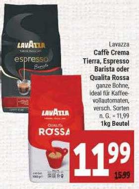 Lavazza Caff Crema Tierra Espresso Barista Oder Qualita Rossa Angebot