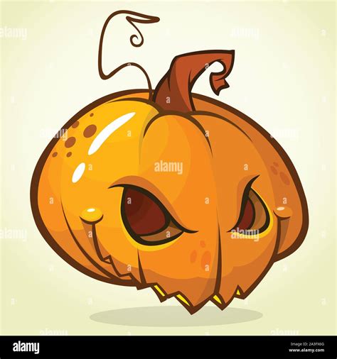 Scary Cartoon Pumpkin Head Halloween Scarecrow Illustration Funny