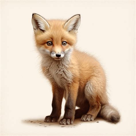 Premium AI Image There Is A Drawing Of A Fox Sitting On The Ground