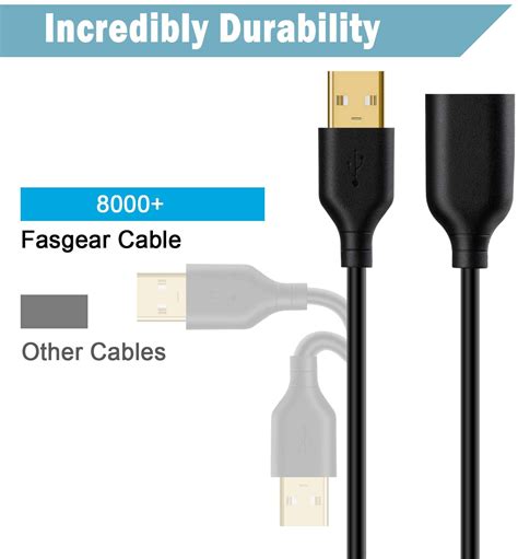 Fasgear Usb 20 Extension Cable 6ft18m 2 Pack A Male To A Female