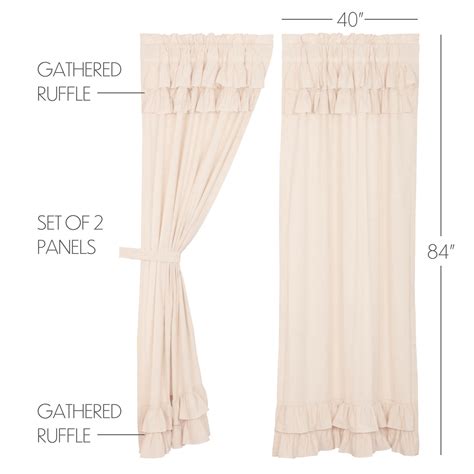 Simple Life Flax Natural Ruffled Panel Set Of 2 84x40 51351