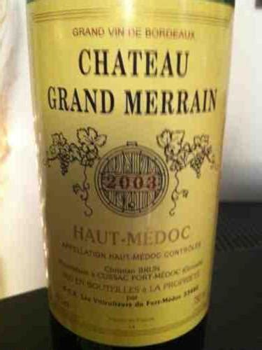 Ch Teau Grand Merrain Haut M Doc Vivino Us