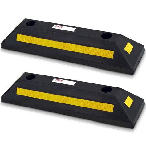 Buy Pyle Garage Floor Stops For Vehicles 2pc Heavy Duty Rubber