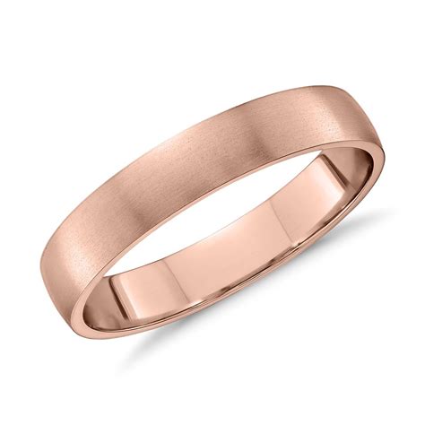 Matte Classic Wedding Ring In 14k Rose Gold 4mm Blue Nile